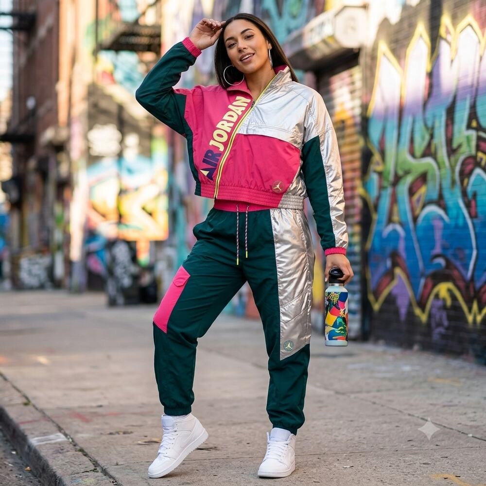 VTG Style Air Jordan Women's Utility Winter Jacket & Jogger Pants Set Size L